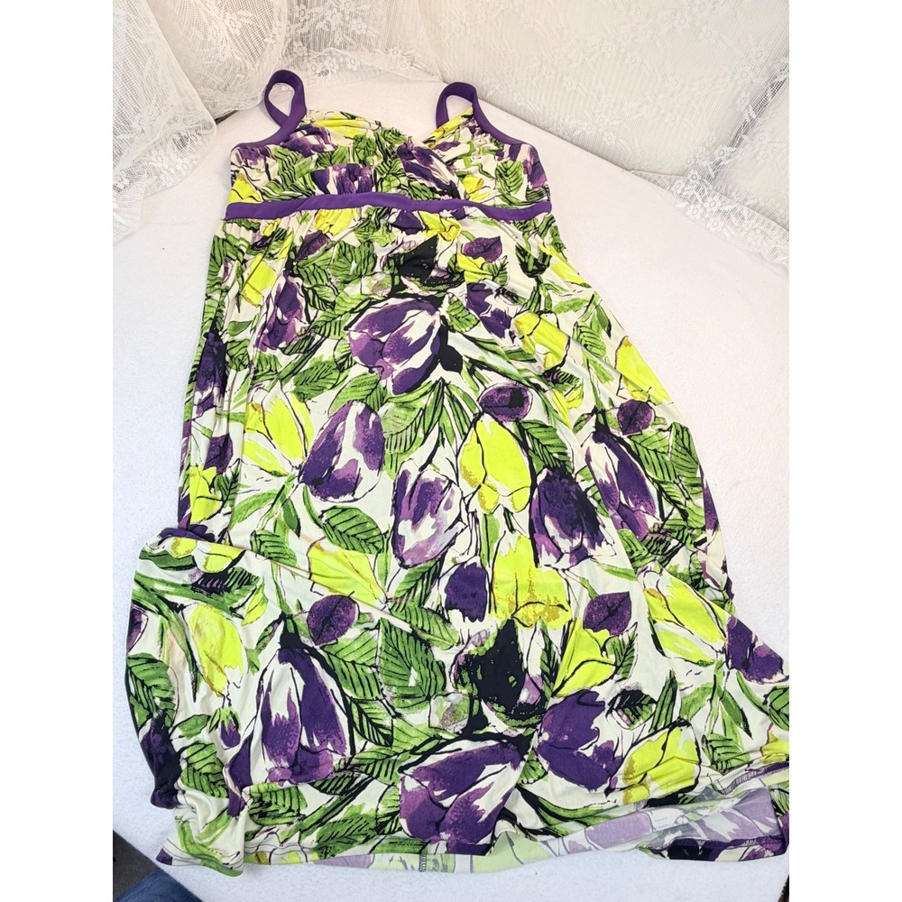 Lane Bryant Maxi Dress Women 22/24 Purple Whimsical